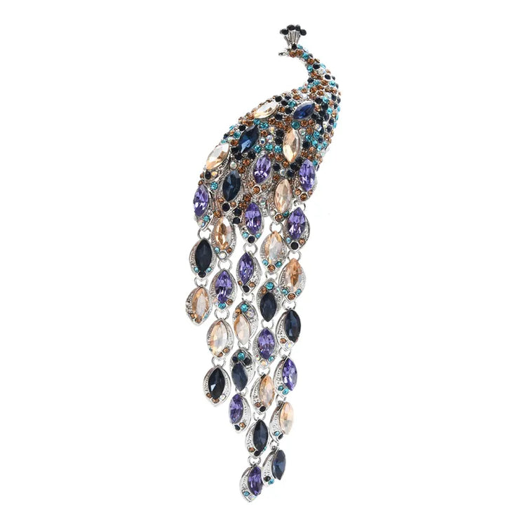 Peacock Rhinestone Brooch: Elegant Gift for Women