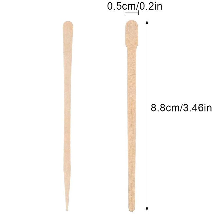 100PCS Wooden Hair Removal Stick: Depilation Spatulas