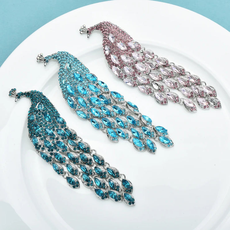 Peacock Rhinestone Brooch: Elegant Gift for Women