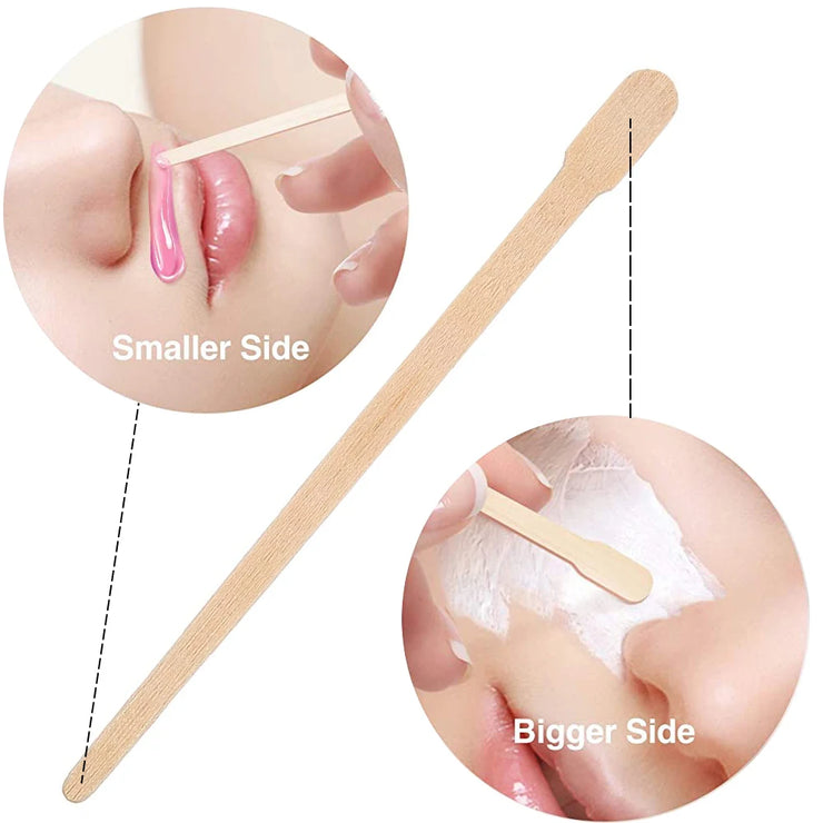 100PCS Wooden Hair Removal Stick: Depilation Spatulas