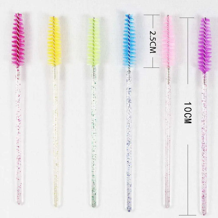 50Pcs Disposable Crystal Eyelash Brushes: Professional Beauty Tool